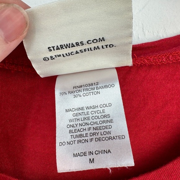 Star Wars Slumber Munki Munki Top Womens Medium Red Half Sleeve PJ Shirt - Picture 6 of 6